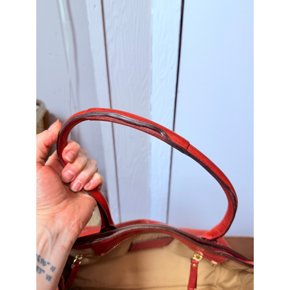 Coach Hampton Legacy Red Leather Satchel Bag 12482 Turnlock Vintage Tote - Picture 9 of 9